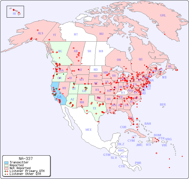 North American Reception Map for NA-337