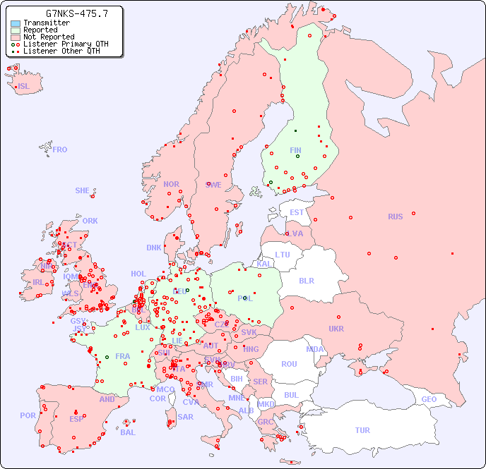 European Reception Map for G7NKS-475.7