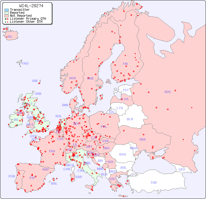 European Reception Map for WI4L-28274