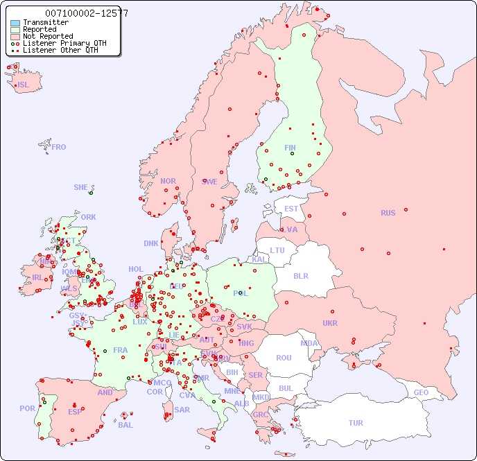 European Reception Map for 007100002-12577
