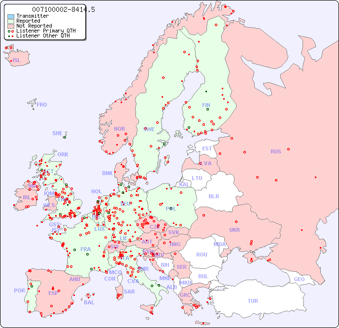 European Reception Map for 007100002-8414.5