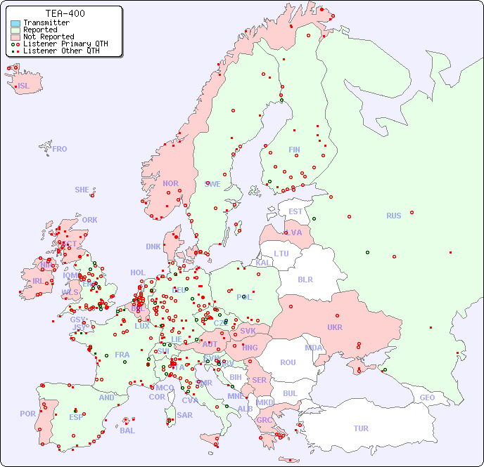 European Reception Map for TEA-400