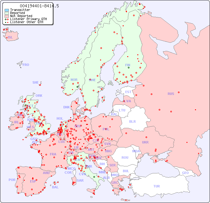 European Reception Map for 004194401-8414.5