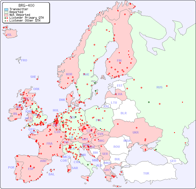 European Reception Map for BRG-400