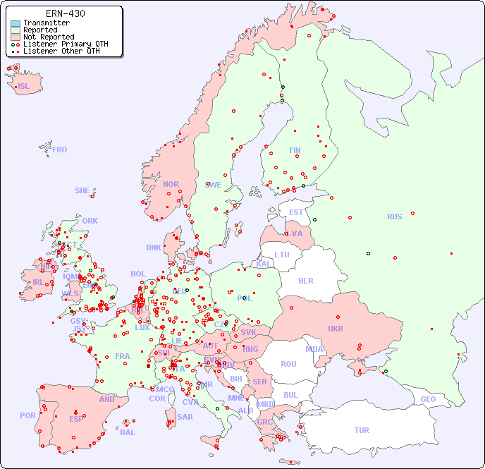 European Reception Map for ERN-430