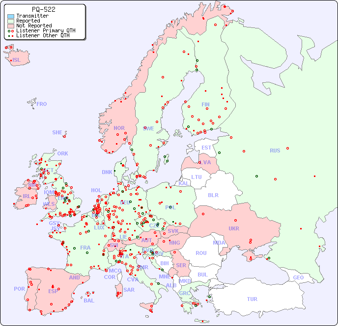European Reception Map for PQ-522
