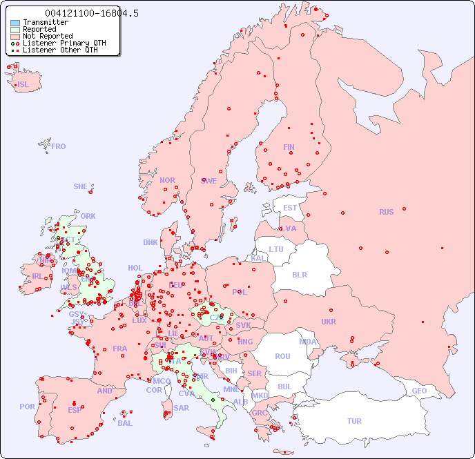 European Reception Map for 004121100-16804.5