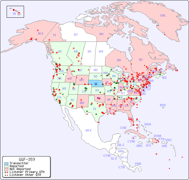North American Reception Map for GGF-359