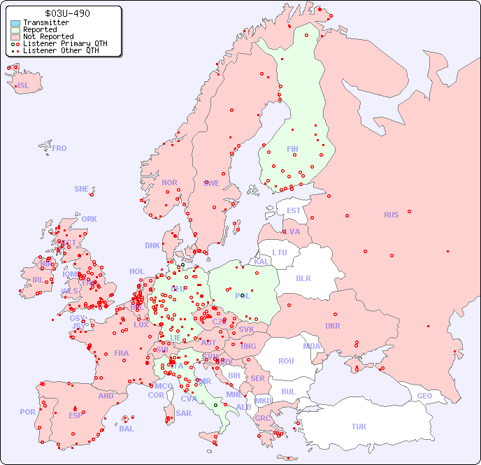 European Reception Map for $03U-490