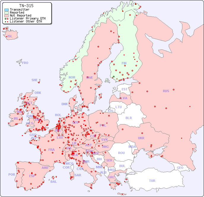 European Reception Map for TN-315