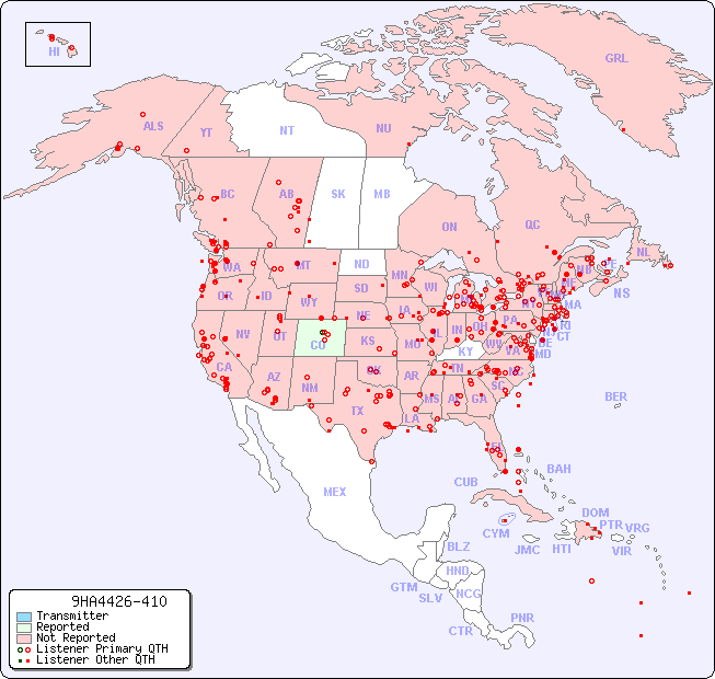 North American Reception Map for 9HA4426-410