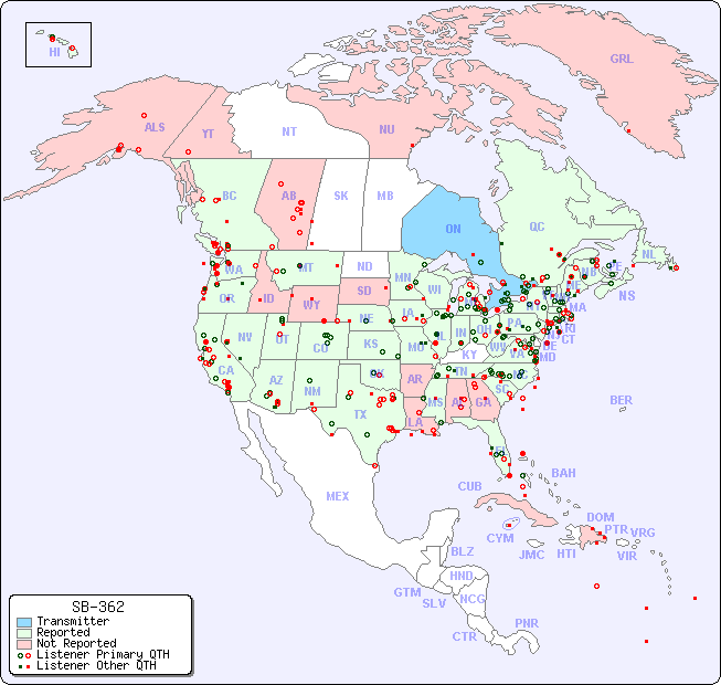 North American Reception Map for SB-362