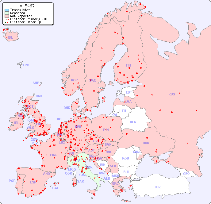 European Reception Map for V-5467