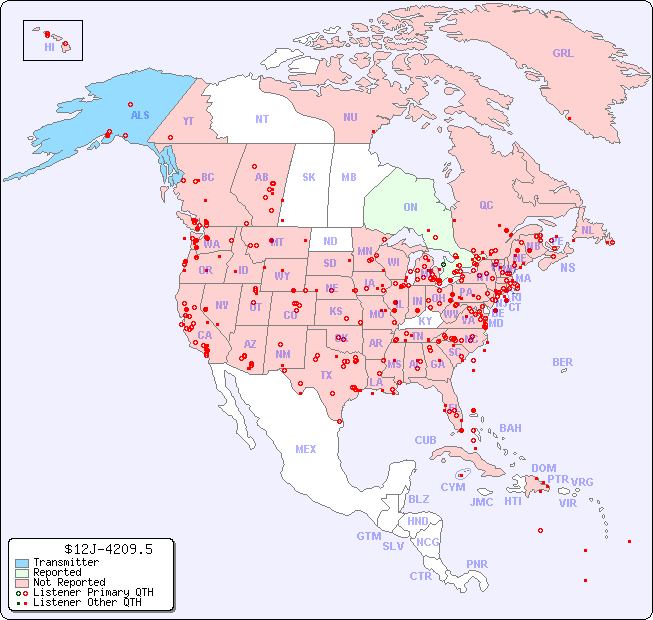 North American Reception Map for $12J-4209.5