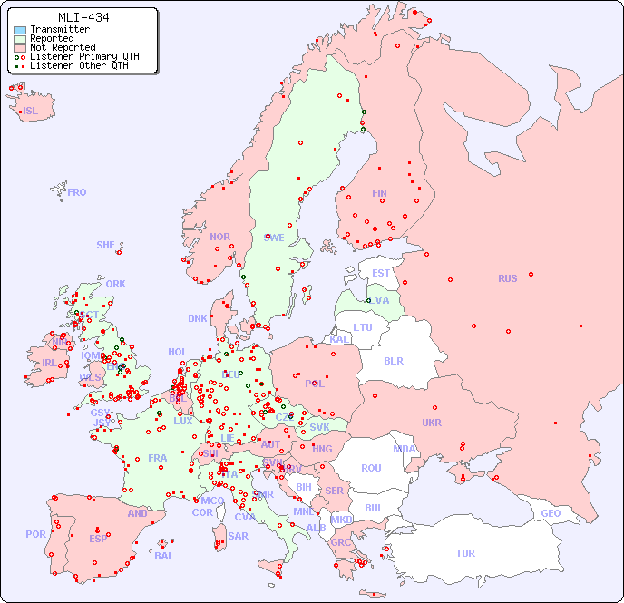 European Reception Map for MLI-434