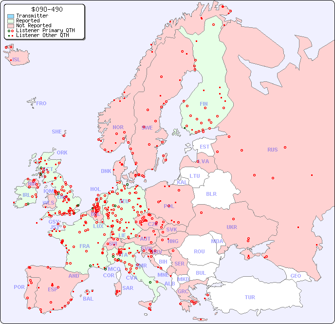 European Reception Map for $09O-490