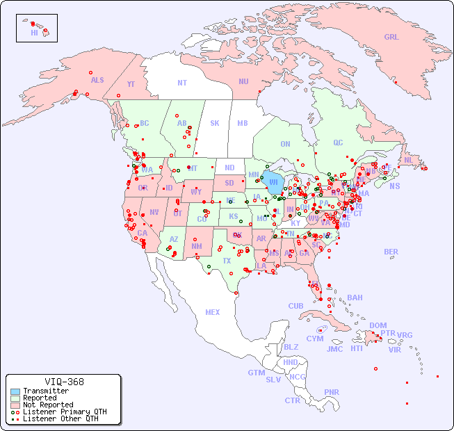 North American Reception Map for VIQ-368