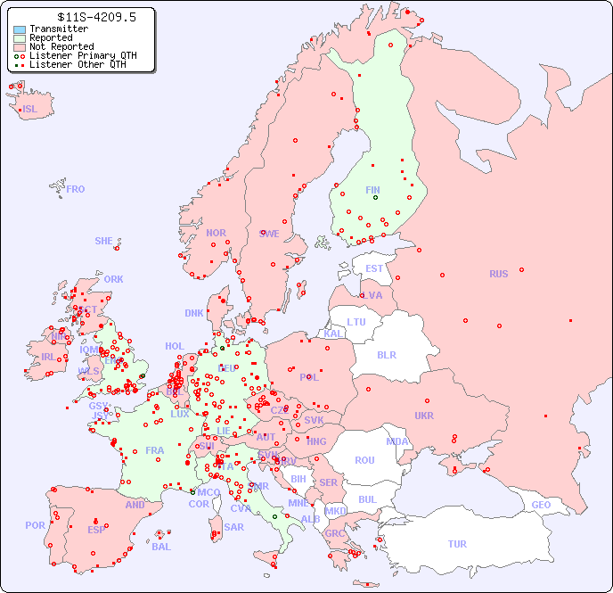 European Reception Map for $11S-4209.5