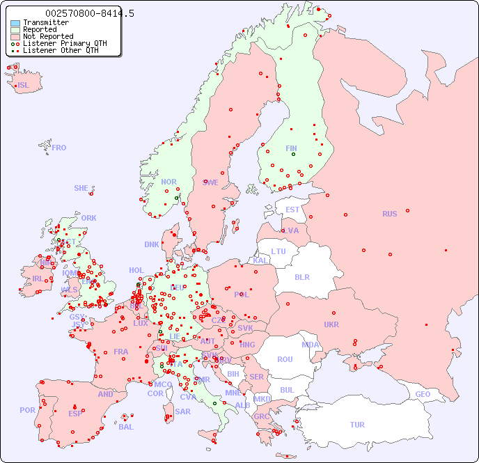 European Reception Map for 002570800-8414.5