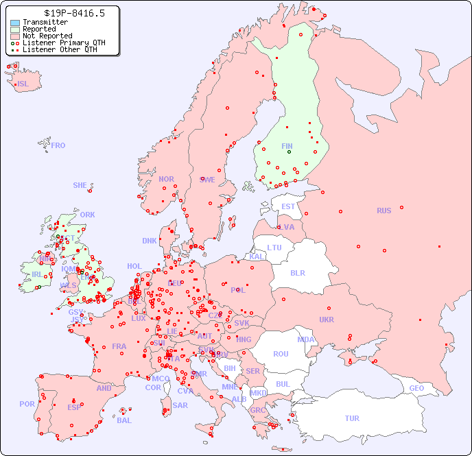 European Reception Map for $19P-8416.5