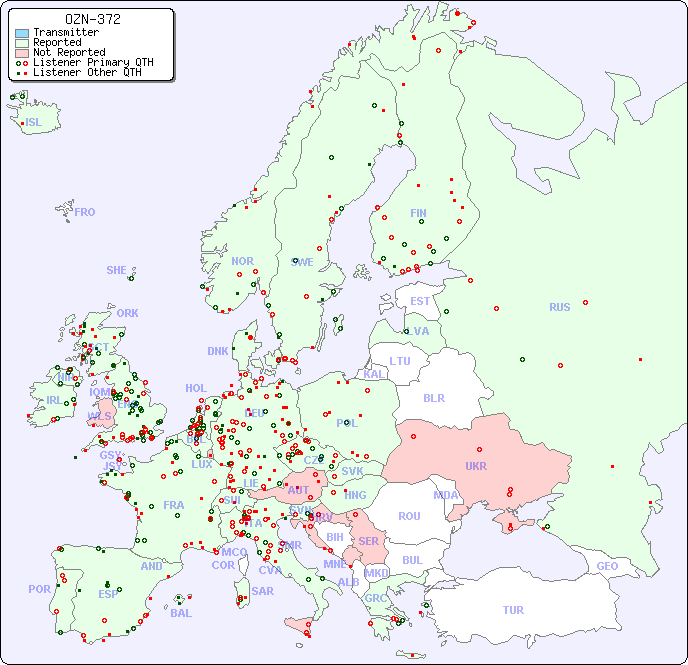European Reception Map for OZN-372
