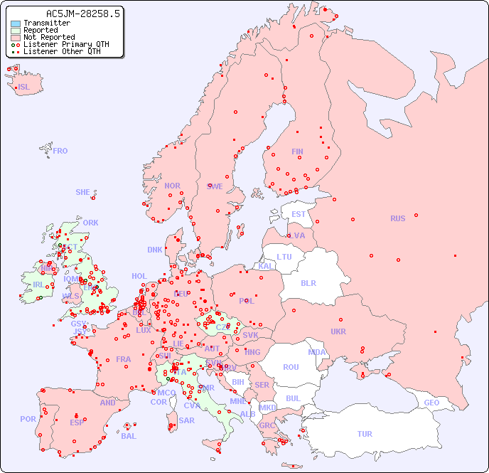European Reception Map for AC5JM-28258.5