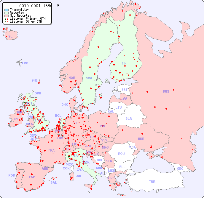 European Reception Map for 007010001-16804.5