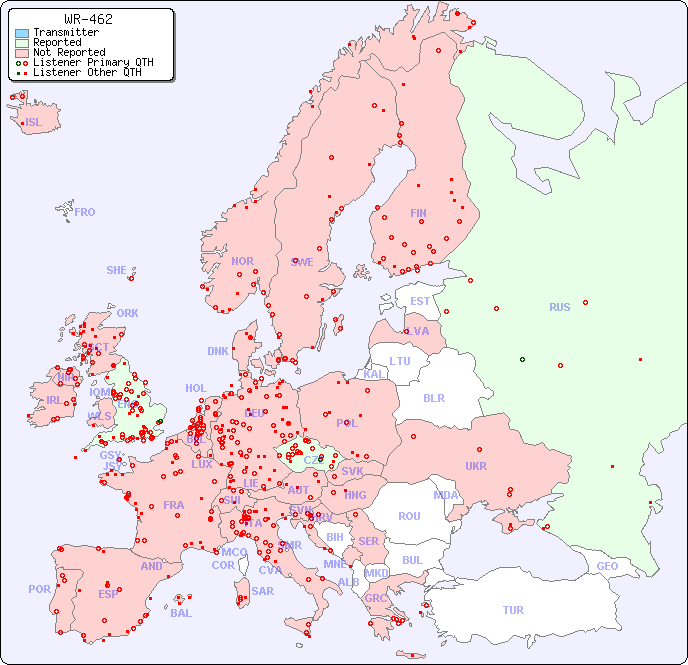 European Reception Map for WR-462
