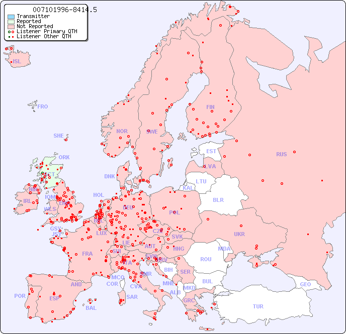 European Reception Map for 007101996-8414.5