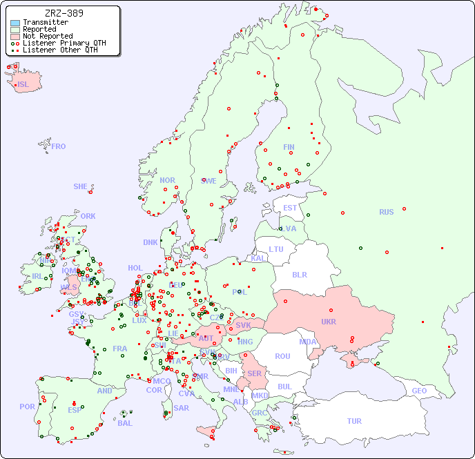 European Reception Map for ZRZ-389