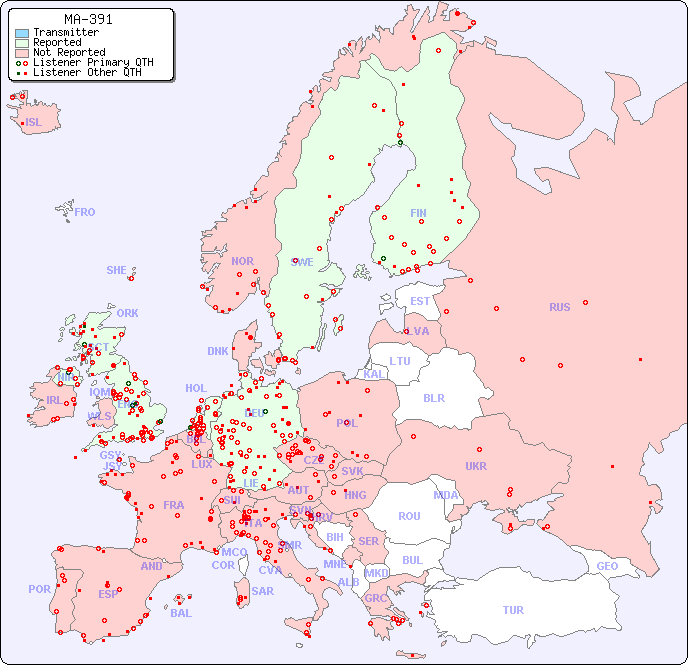 European Reception Map for MA-391