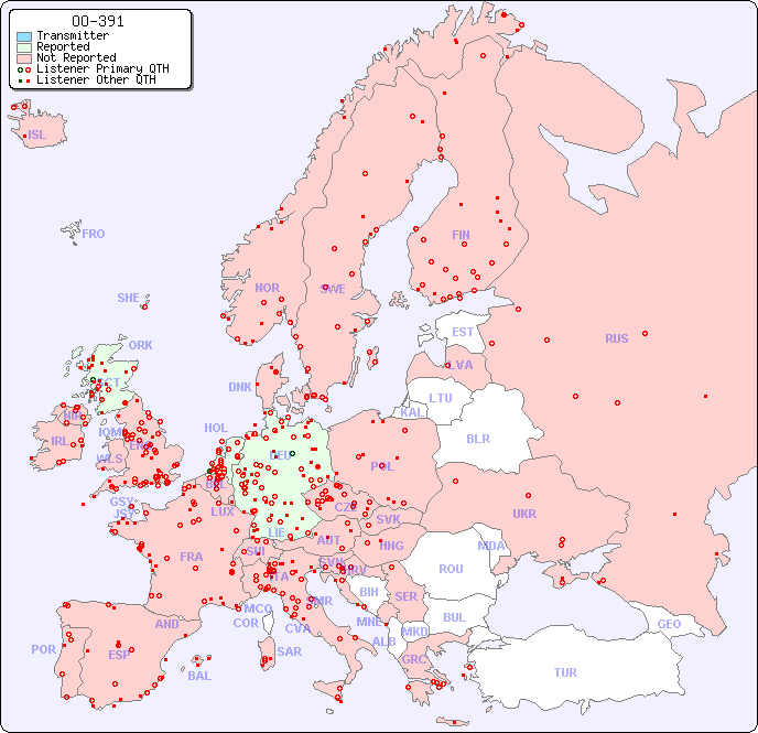 European Reception Map for OO-391