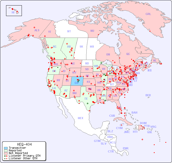 North American Reception Map for HEQ-404