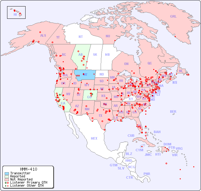 North American Reception Map for HMM-410