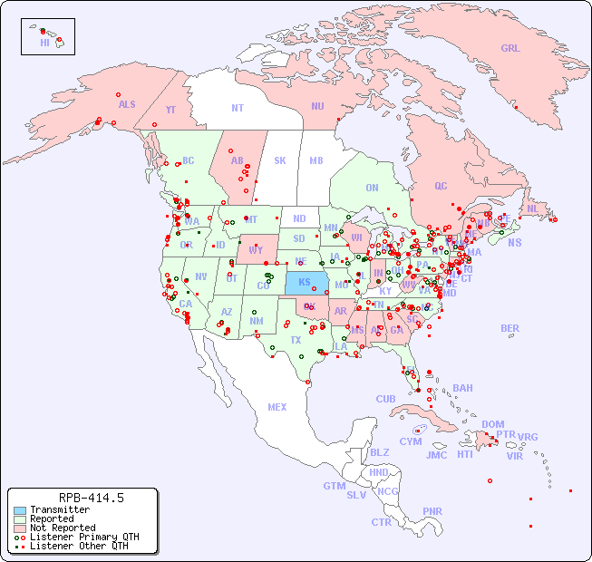 North American Reception Map for RPB-414.5