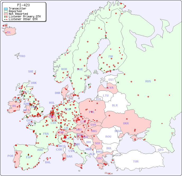 European Reception Map for PI-420