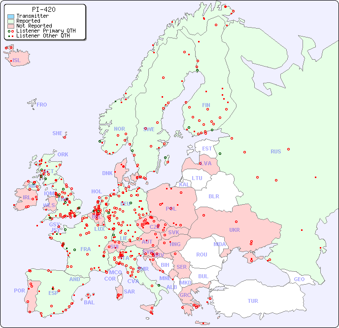 European Reception Map for PI-420