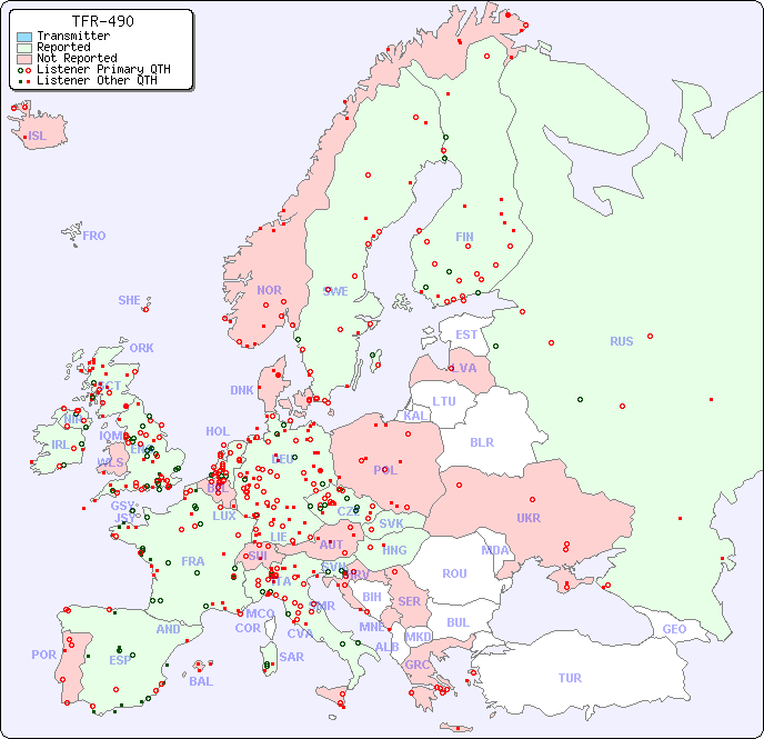 European Reception Map for TFR-490