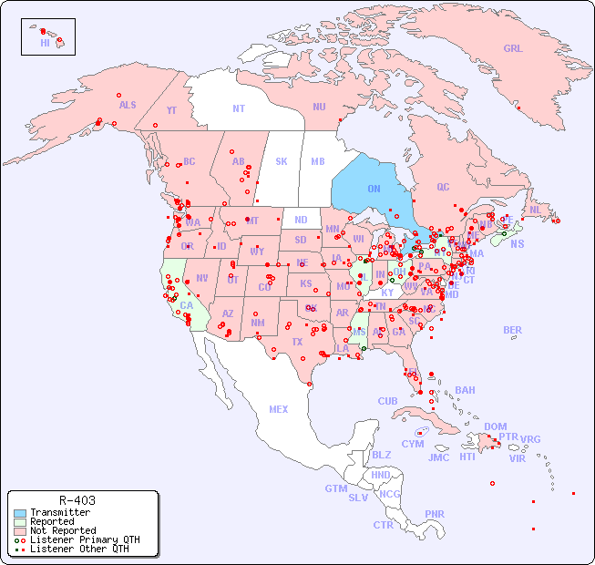 North American Reception Map for R-403