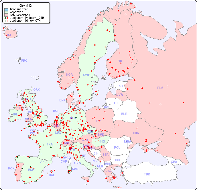 European Reception Map for RG-342