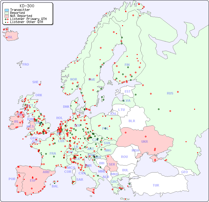 European Reception Map for KD-300