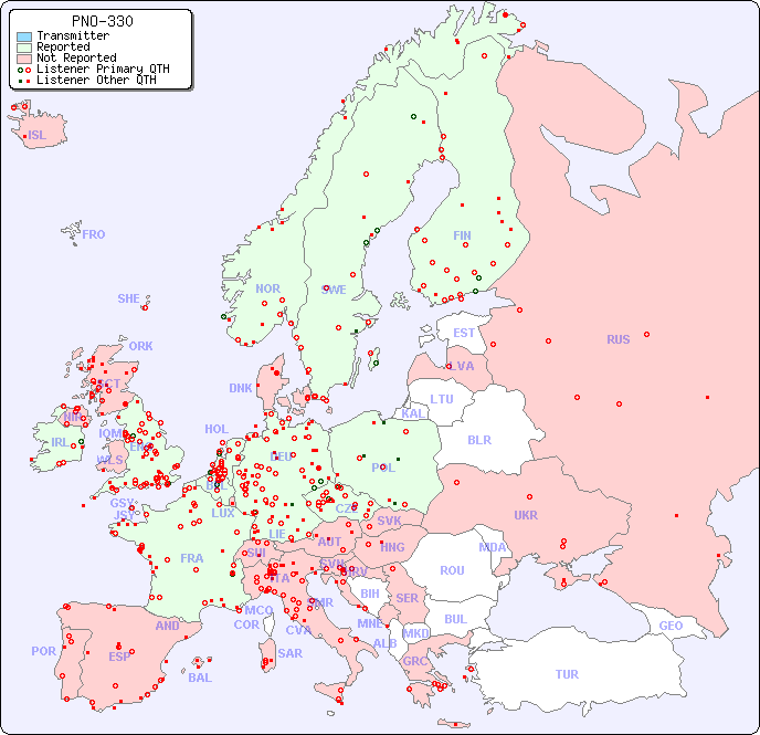 European Reception Map for PNO-330