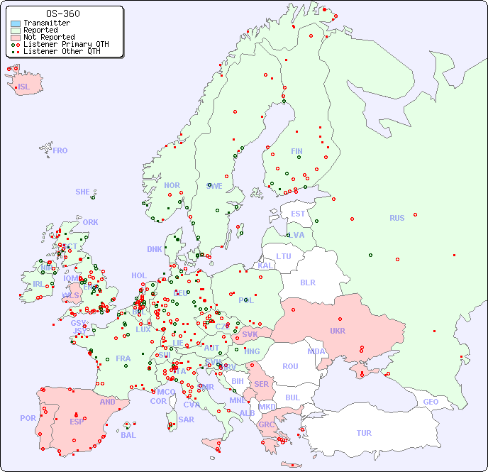 European Reception Map for OS-360