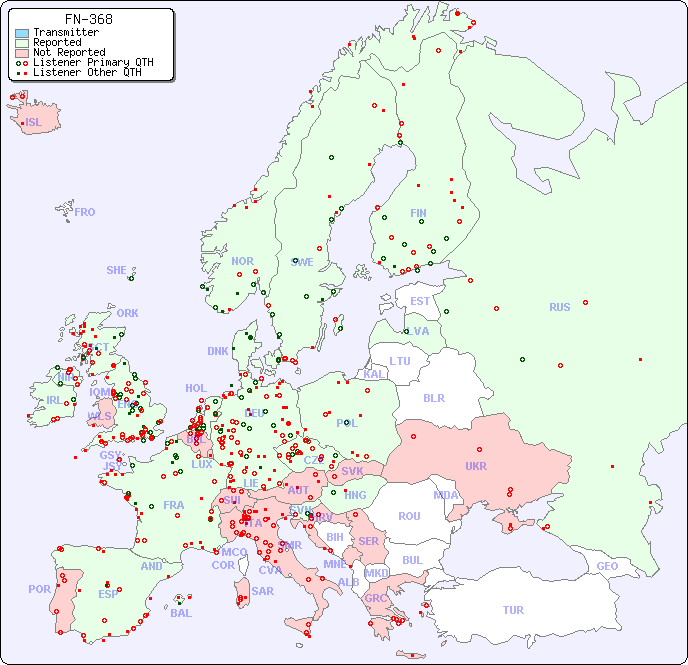 European Reception Map for FN-368