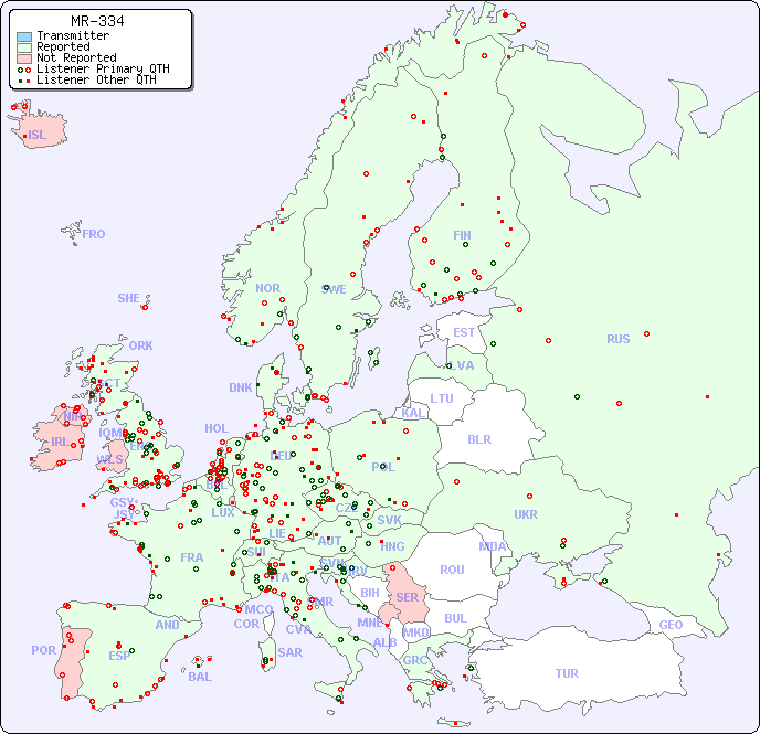 European Reception Map for MR-334
