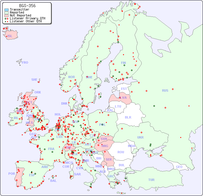 European Reception Map for BGS-356