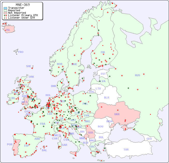 European Reception Map for MNE-369