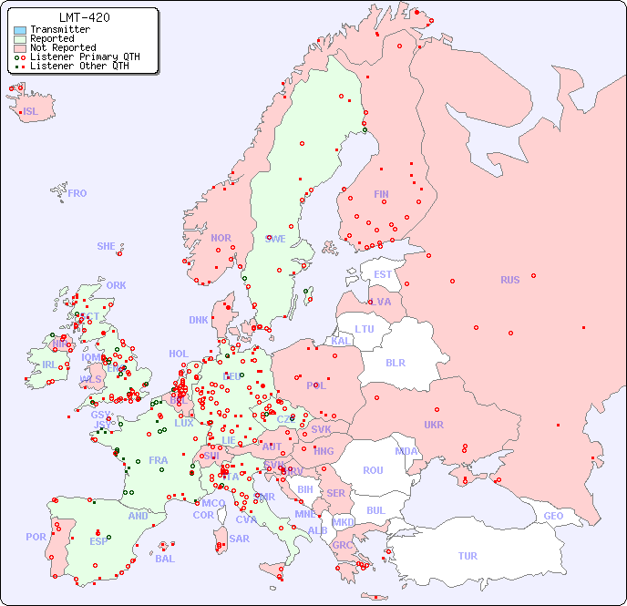 European Reception Map for LMT-420
