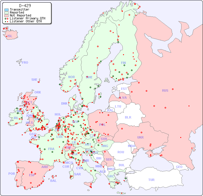 European Reception Map for D-429