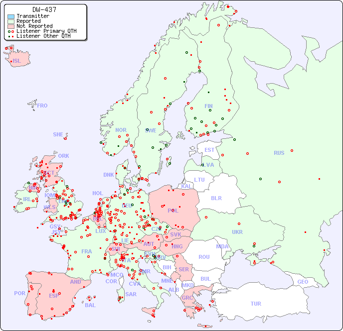 European Reception Map for DW-437